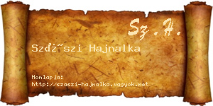 Szászi Hajnalka névjegykártya