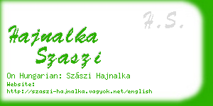 hajnalka szaszi business card